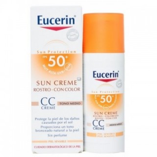 EUCERIN SUN PROTECTION 50+ CREMA ROSTRO CC 1 ENVASE 50 ML