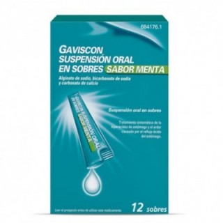 GAVISCON 12 SOBRES SUSPENSION ORAL 10 ml (SABOR MENTA)
