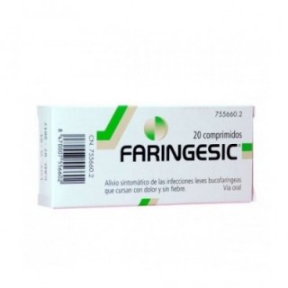 FARINGESIC 5 mg/5 mg 20 COMPRIMIDOS PARA CHUPAR (SABOR MENTA)